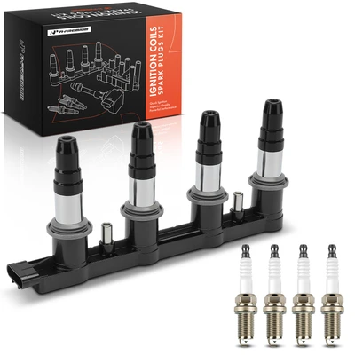 4 Pcs Iridium Spark Plugs & 1 Pc Ignition Coil Kit