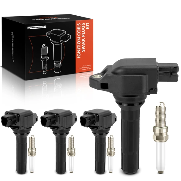 Ignition Coil and Spark Plug Kit Set of A Set of 8 Iridium & Platinum Series, 3-Pin Terminal A-Premium APIC1233