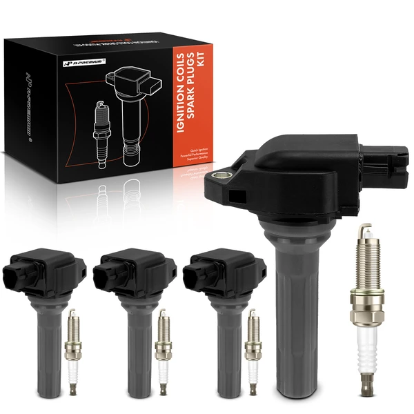 Ignition Coil and Spark Plug Kit Set of A Set of 8 Iridium & Platinum Series, 3-Pin Terminal A-Premium APIC1175