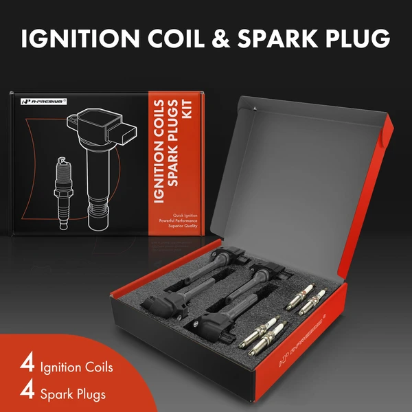 Ignition Coil and Spark Plug Kit Set of A Set of 8 Iridium & Platinum Series, 3-Pin Terminal A-Premium APIC1175