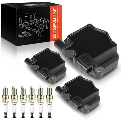 3 Pcs Ignition Coils & 6 Pcs Iridium & Platinum Spark Plug Kits