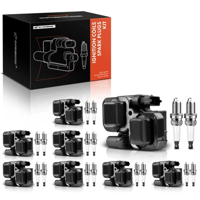 8 Pcs Black Ignition Coil & 16 Pcs IRIDIUM Spark Plug Kit