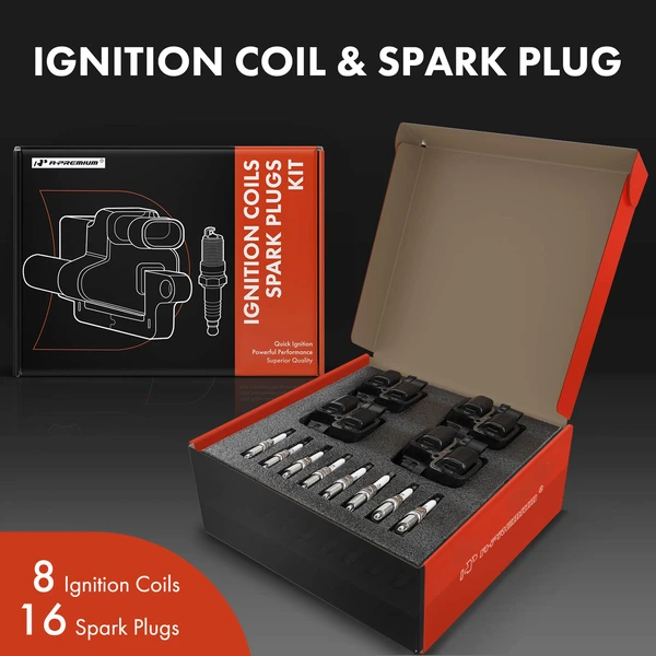 Ignition Coil and Spark Plug Kit Set of 24 Iridium Series, 3-Blade Terminal A-Premium APIC0603