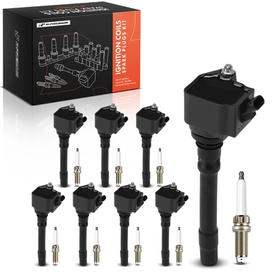 8 Pcs Ignition Coils & 8 Pcs Iridium Spark Plugs Kit