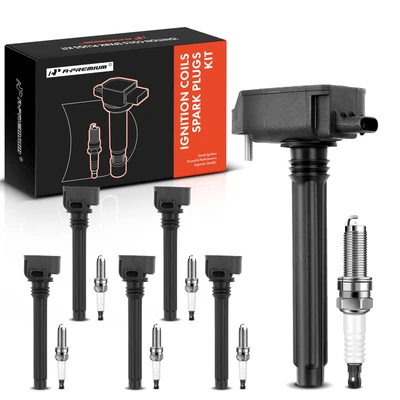 6 Pcs Black Ignition Coil & 6 Pcs IRIDIUM Spark Plug Kit