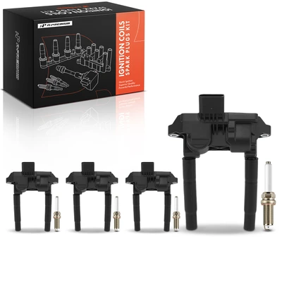 4 Pcs Ignition Coils & 8 Pcs Iridium Spark Plugs Kit