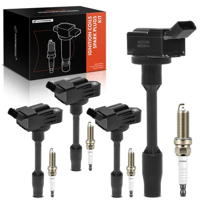 4Pcs Ignition Coil & 4Pcs Double iridium Spark Plug Kit
