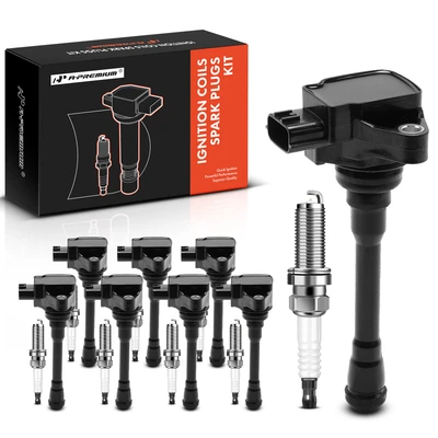 2016-2023 Nissan TITAN XD Ignition Coil and Spark Plug Kit Set of 16 Iridium Series, 3-Blade Terminal A-Premium APIC0850