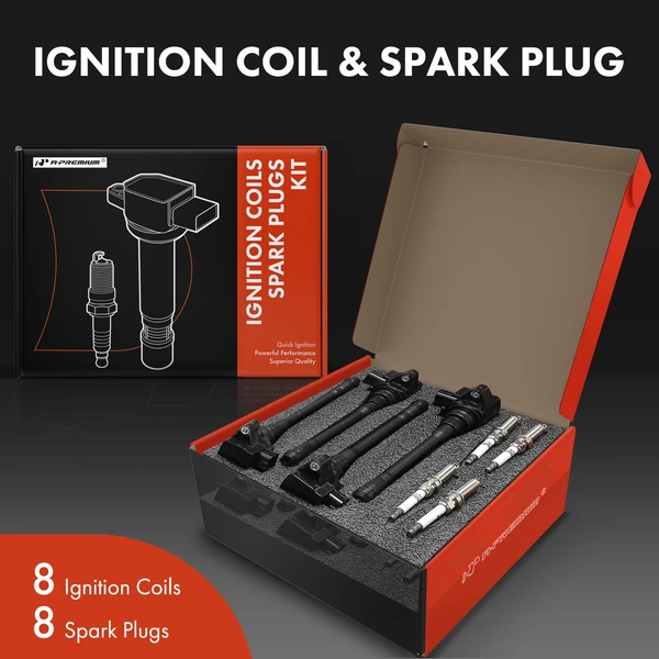 Ignition Coil and Spark Plug Kit Set of 16 Iridium Series, 3-Blade Terminal A-Premium APIC0850