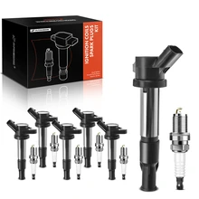 Ignition Coils + Spark Plugs Kits, Set of 6, Iridium Series, 3-Blade Terminal, A-Premium APIC0600