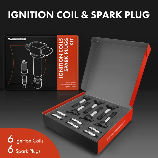 Ignition Coil and Spark Plug Kit Set of 12 Iridium Series, 3-Blade Terminal A-Premium APIC0600