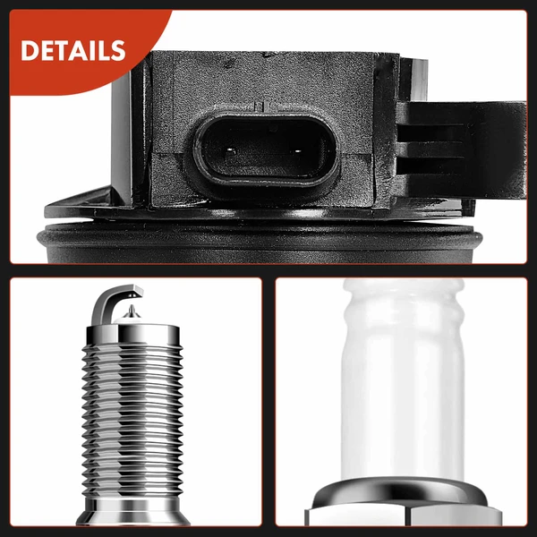 Ignition Coil and Spark Plug Kit Set of A Set of 12 Iridium Series, 2-Pin Terminal A-Premium APIC0700