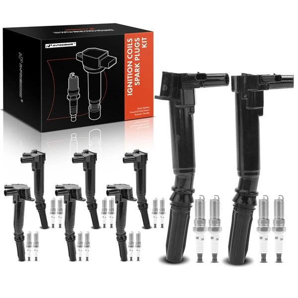 2018-2022 Ford F-250 Super Duty Ignition Coil and Spark Plug Kit Set of A Set of 24 Iridium Series, 2-Pin Terminal A-Premium APIC0866