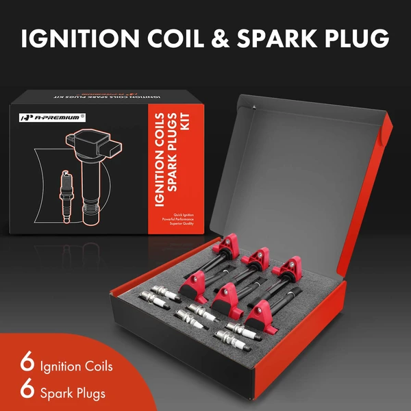 Ignition Coil and Spark Plug Kit Set of 12 Iridium Series, 3-Blade Terminal A-Premium APIC0606