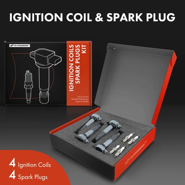 Ignition Coil and Spark Plug Kit Set of 8 Iridium Series, 3-Blade Terminal A-Premium APIC0789