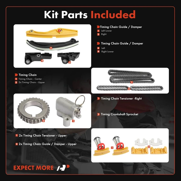 13 Pcs Engine Timing Chain Kit for Ford Transit-150 Transit-250 Transit-350 2015-2016