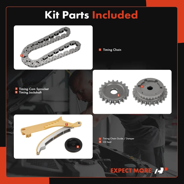 5 Pcs Engine Timing Chain Kit for Ford Explorer Mustang Ranger Explorer Sport Trac