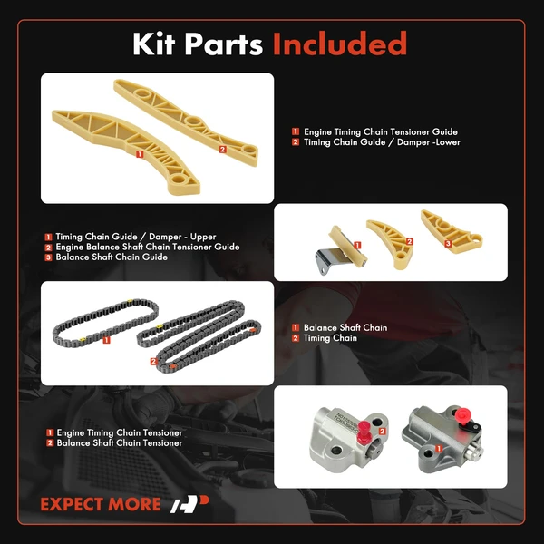 9 Pcs Engine Timing Chain Kit for Dodge Dart 2013-2016 L4 2.0L GAS DOHC