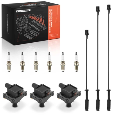 3 Pcs Ignition Coils & 6 Pcs Iridium & Platinum Spark Plugs & 3 Pcs Wires