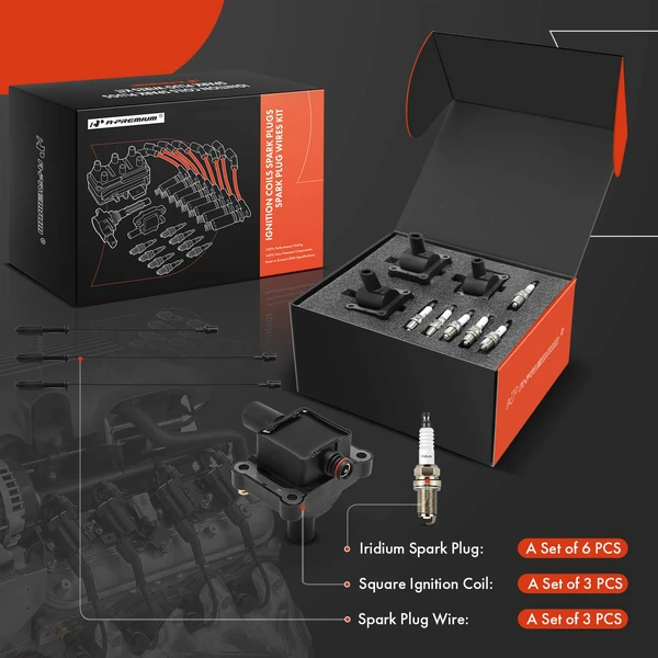 A-Premium APIC1283 Ignition Coil Spark Plug and Wire Kit
