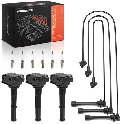 3 Pcs Ignition Coils & 6 Pcs Iridium Spark Plugs & 3 Pcs Wires