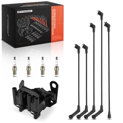 1 Pc Ignition Coil & 4 Pcs Iridium & Platinum Spark Plugs & 5 Pcs Wires
