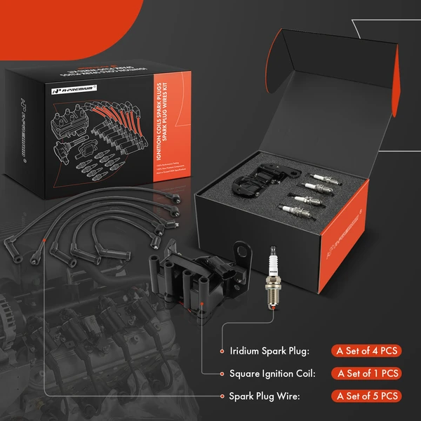 A-Premium APIC1290 Ignition Coil Spark Plug and Wire Kit