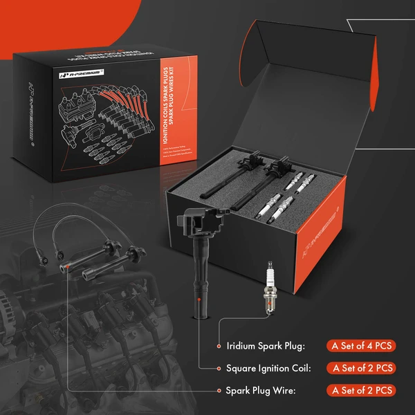 A-Premium APIC1289 Ignition Coil Spark Plug and Wire Kit