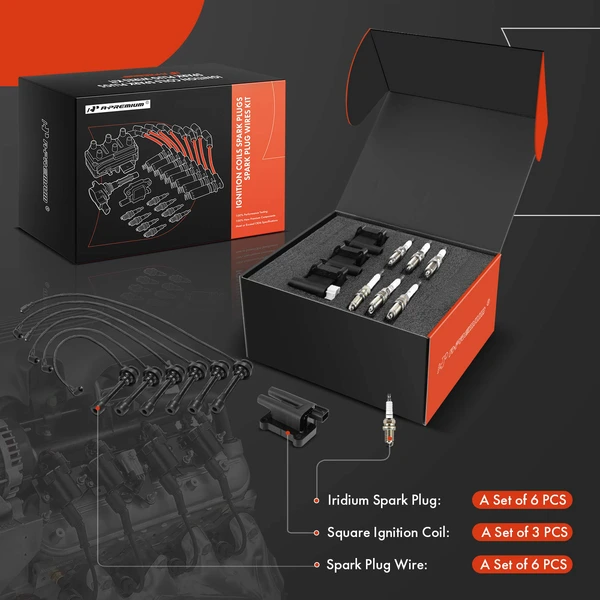 A-Premium APIC1295 Ignition Coil Spark Plug and Wire Kit