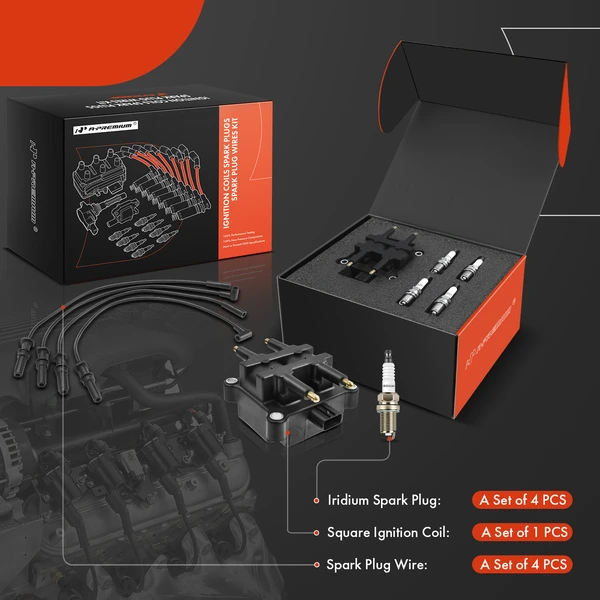 A-Premium APIC1294 Ignition Coil Spark Plug and Wire Kit