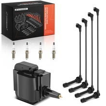 Ignition Coils + Spark Plugs Kits + Spark Wires, Set of 9, Iridium Series, 2-Blade Terminal, A-Premium APIC1296