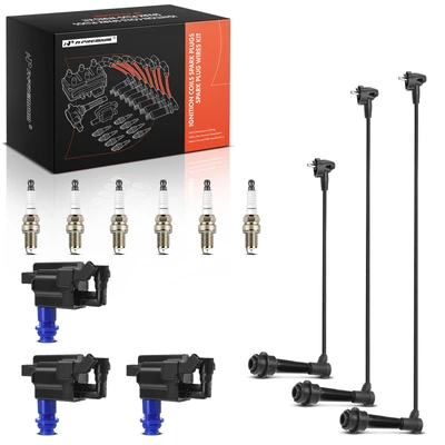 3 Pcs Ignition Coil & 6 Pcs Iridium Spark Plugs & 3 Pcs Wires