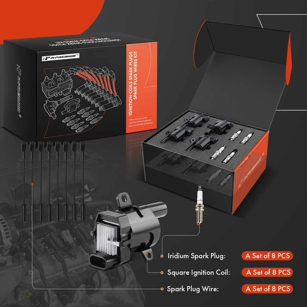 A-Premium APIC1303 Ignition Coil Spark Plug and Wire Kit