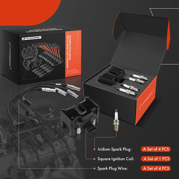 A-Premium APIC1306 Ignition Coil Spark Plug and Wire Kit