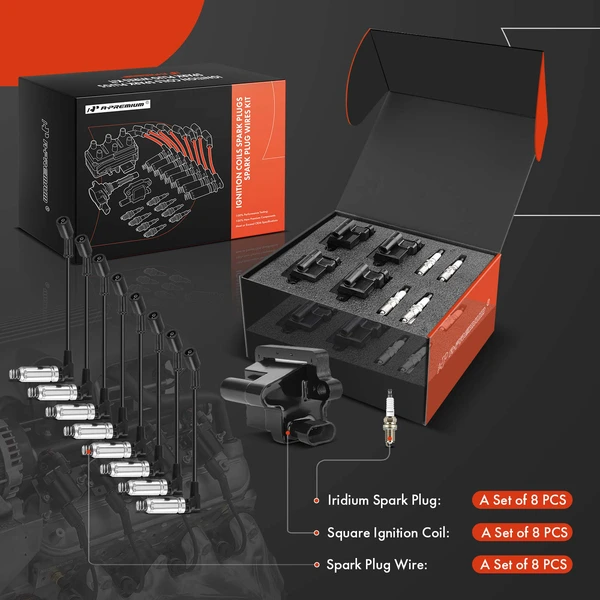 A-Premium APIC1305 Ignition Coil Spark Plug and Wire Kit