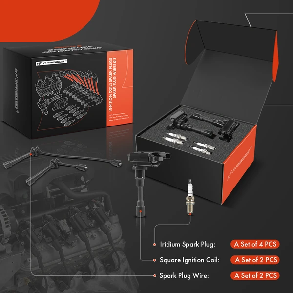 A-Premium APIC1307 Ignition Coil Spark Plug and Wire Kit