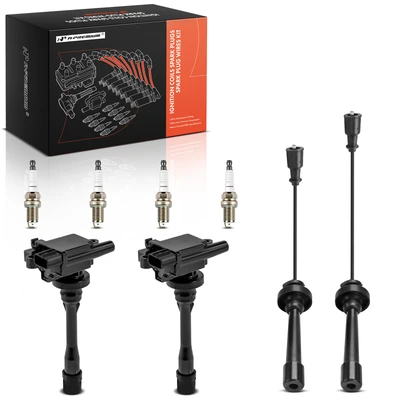 2 Pcs Ignition Coils & 4 Pcs Iridium Spark Plugs & 2 Pcs Wires