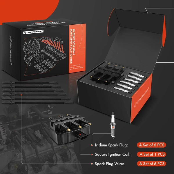 A-Premium APIC1310 Ignition Coil Spark Plug and Wire Kit