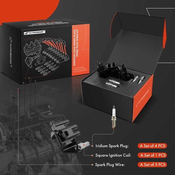 A-Premium APIC1311 Ignition Coil Spark Plug and Wire Kit
