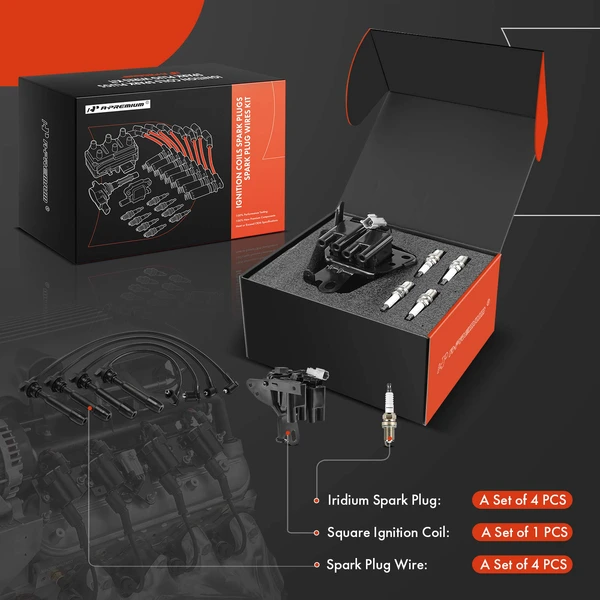 A-Premium APIC1314 Ignition Coil Spark Plug and Wire Kit