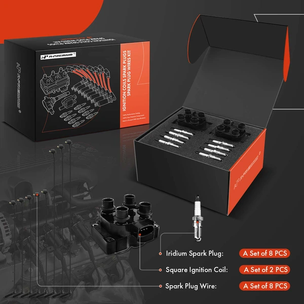 A-Premium APIC1315 Ignition Coil Spark Plug and Wire Kit
