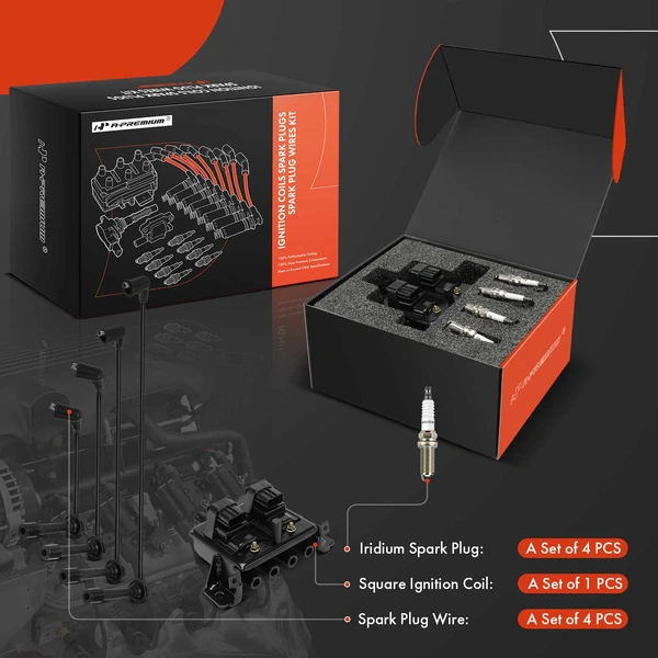 A-Premium APIC1316 Ignition Coil Spark Plug and Wire Kit