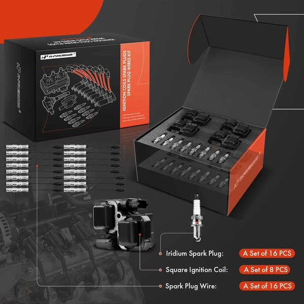 A-Premium APIC1318 Ignition Coil Spark Plug and Wire Kit