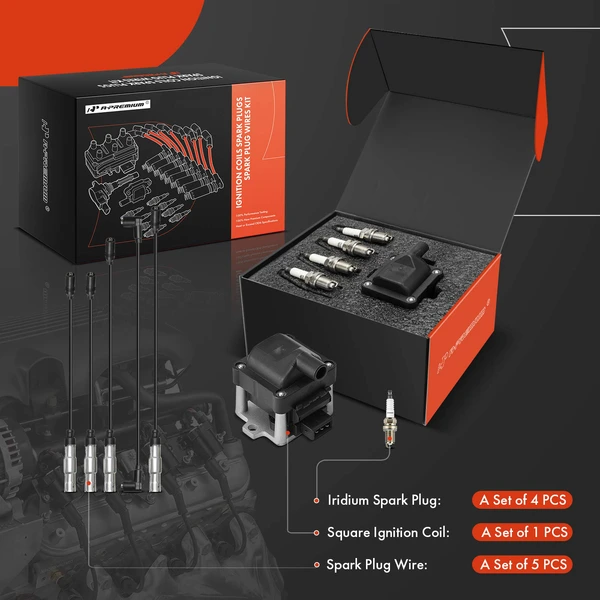 A-Premium APIC1319 Ignition Coil Spark Plug and Wire Kit