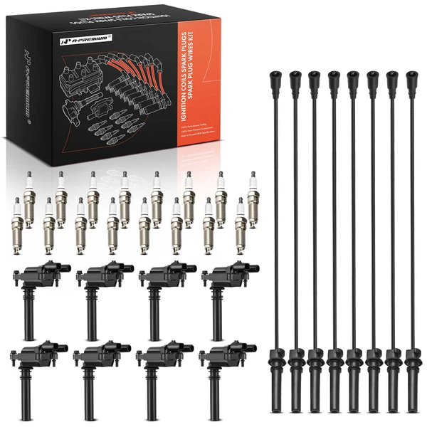 2004-2005 Dodge Durango Ignition Coil Spark Plug and Wire Kit Set of A Set of 32 Iridium Series, 2-Blade Terminal A-Premium APIC1255