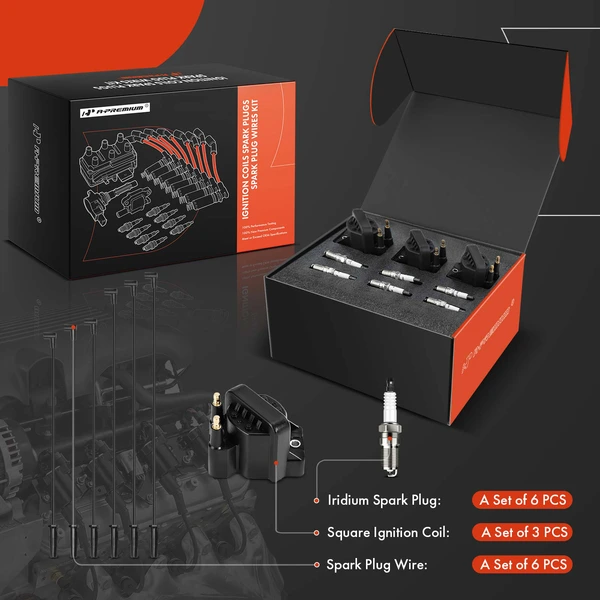 A-Premium APIC1321 Ignition Coil Spark Plug and Wire Kit