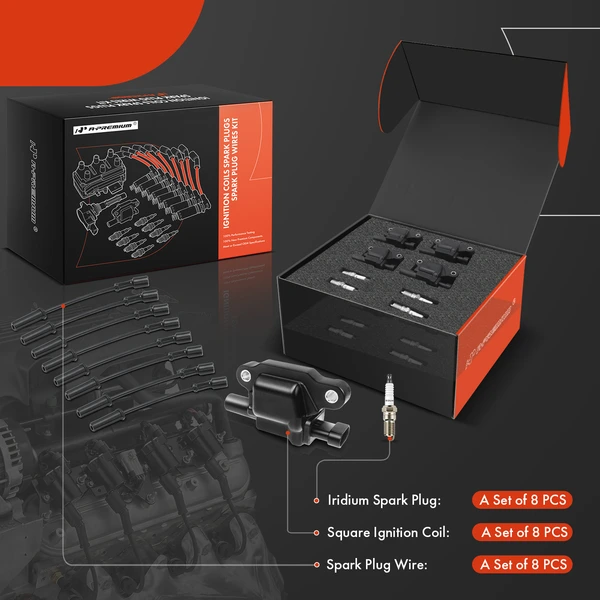 A-Premium APIC1323 Ignition Coil Spark Plug and Wire Kit