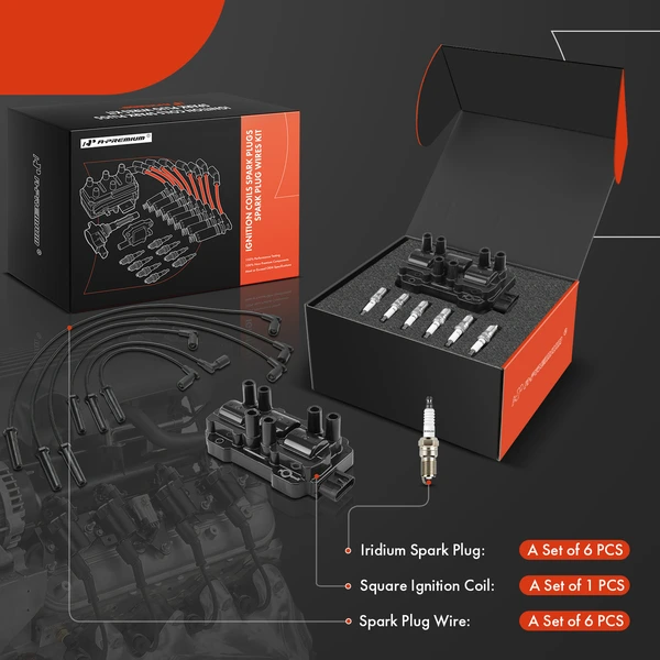 A-Premium APIC1330 Ignition Coil Spark Plug and Wire Kit