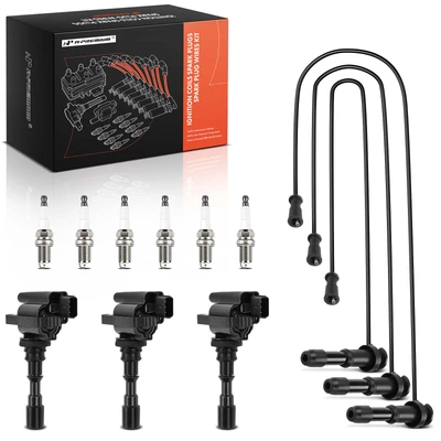 3 Pcs Ignition Coil & 6 Pcs Iridium Spark Plugs & 3 Pcs Wires