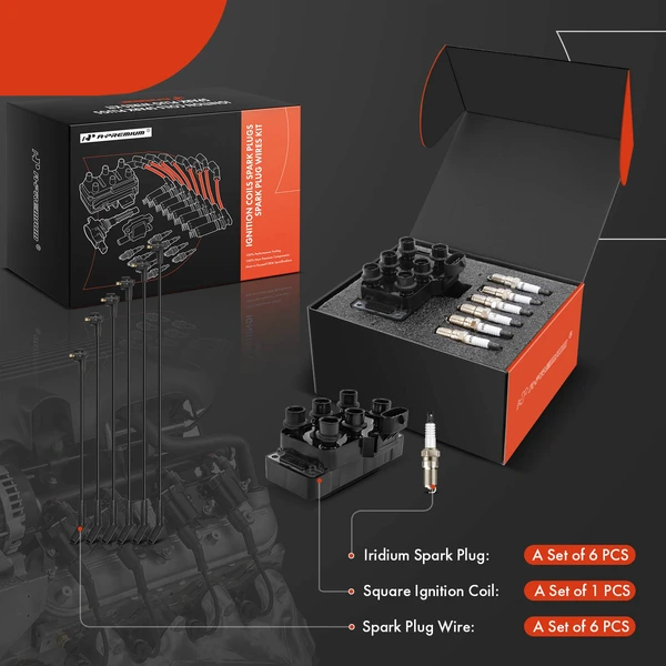 A-Premium APIC1263 Ignition Coil Spark Plug and Wire Kit